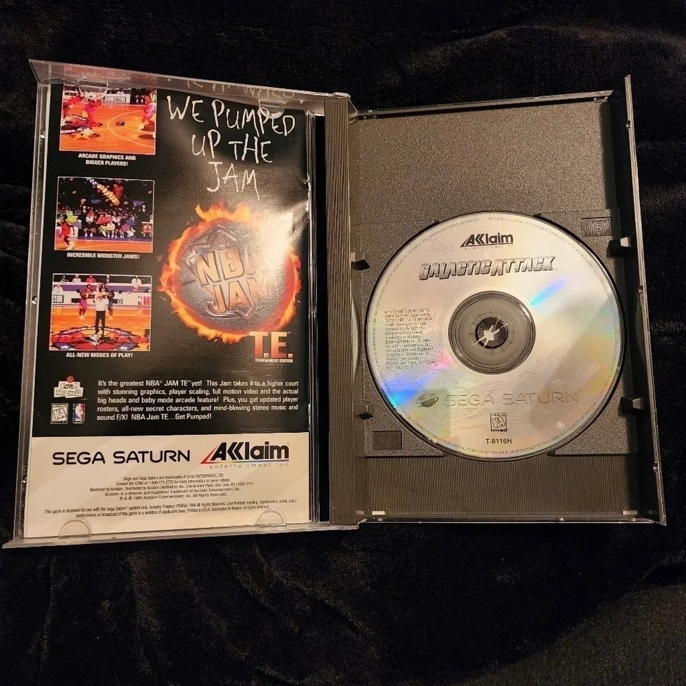 Vintage 1995 Sega Saturn Galactic Attack Video Game Complete w/ Book Space EUC